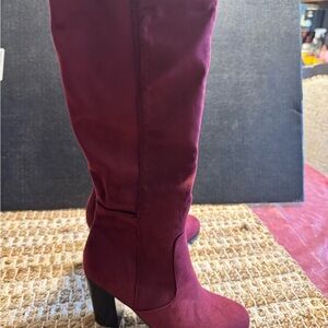 Chic Burgundy Heeled Boots for Women